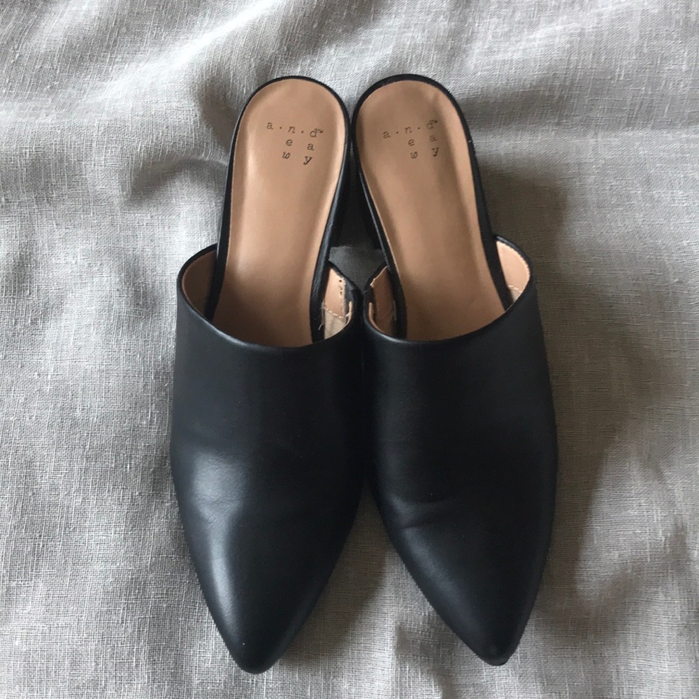 Black leather A New Day mules